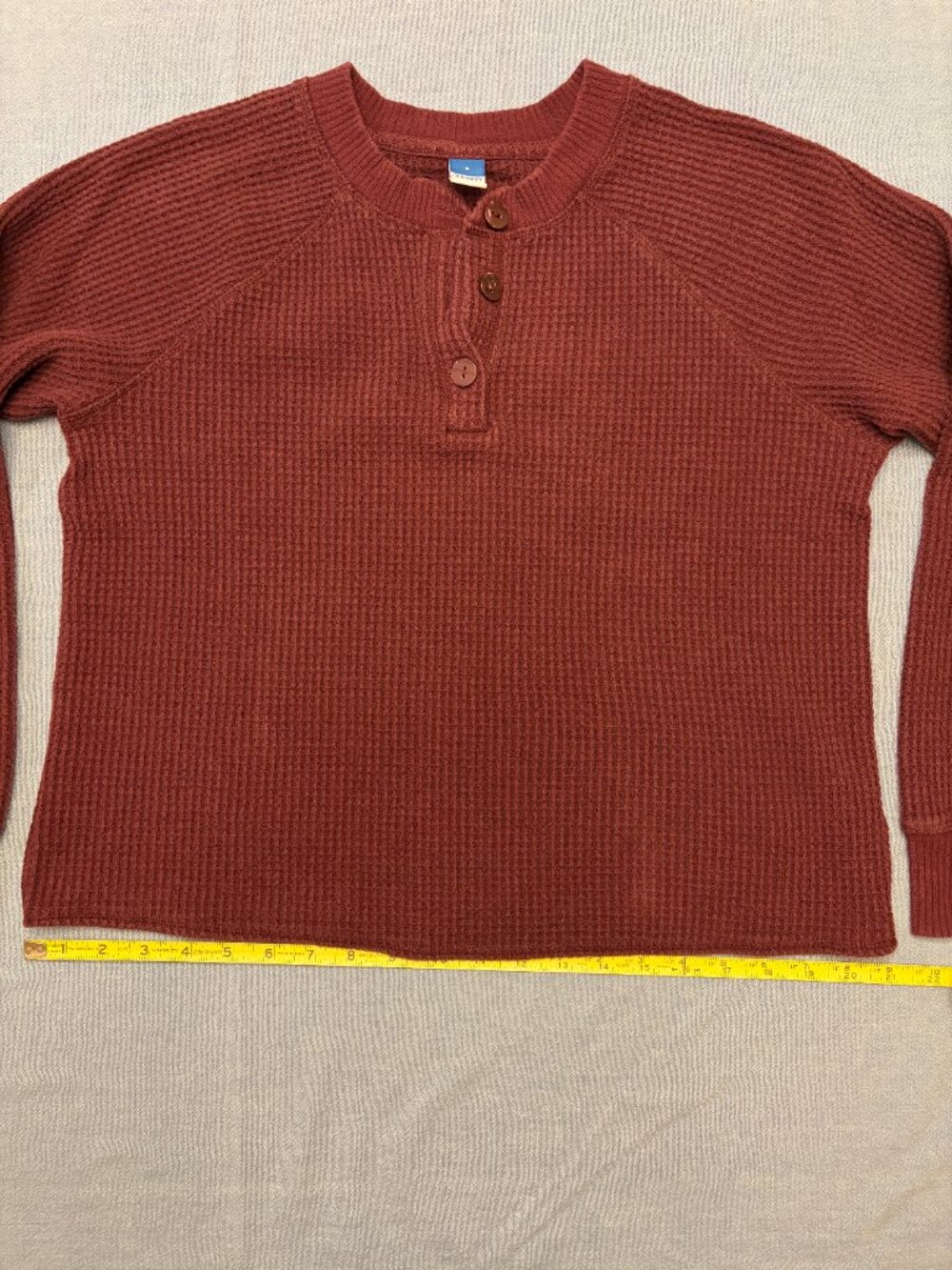 Old Navy Thermal-Knit Waffle Henley Top – "Raisin Arizona" Plum – Small - Picture 4 of 10